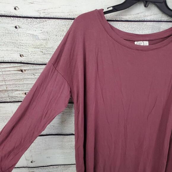 Maurices 24/7 Mauve Long Sleeve Tunic Top Size M Medium Stretchy Soft Lightweigh - Picture 2 of 8